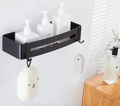 DecorBites™ Brushed Gold Aluminum Bathroom Corner Shelf Wall Mounted Shower Shampoo Holder