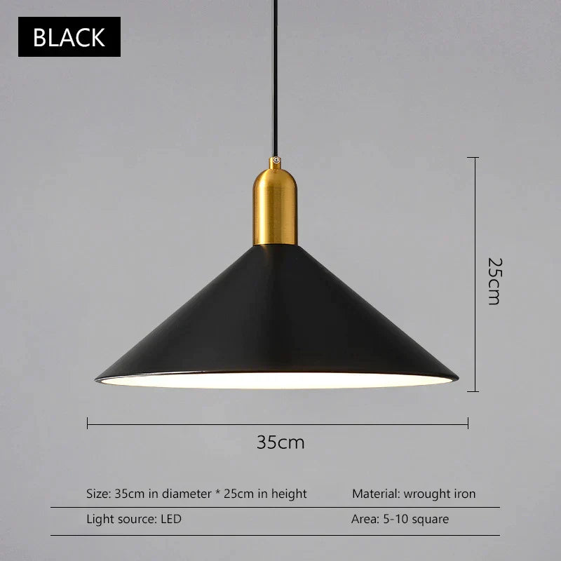 DecorBites™ Black Gold LED Pendant Lights for Home Restaurant Loft Bar Industrial Decor