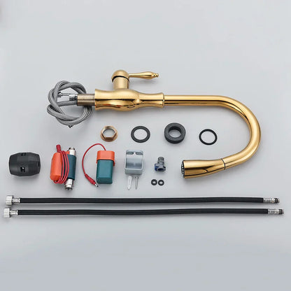 DecorBites™ Gold Sensor Kitchen Faucet Pull Out Touch Control Mixer Tap Sink Crane