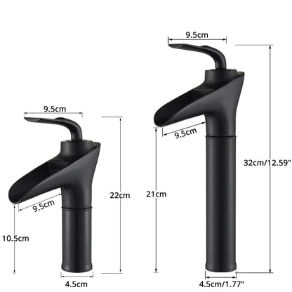 DecorBites™ Gold Waterfall Wine Glass Basin Faucet - Single Lever Bathroom Mixer