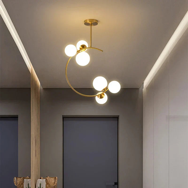 ™ Gold Glass Ball Chandelier for Living Room Kitchen Bedroom - 220V 110V