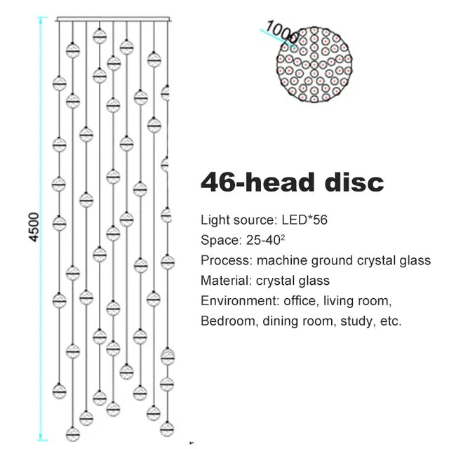 DecorBites™ Crystal Ball Chandelier: Stylish Meteor Shower Lighting for Restaurant, Bar, and Home