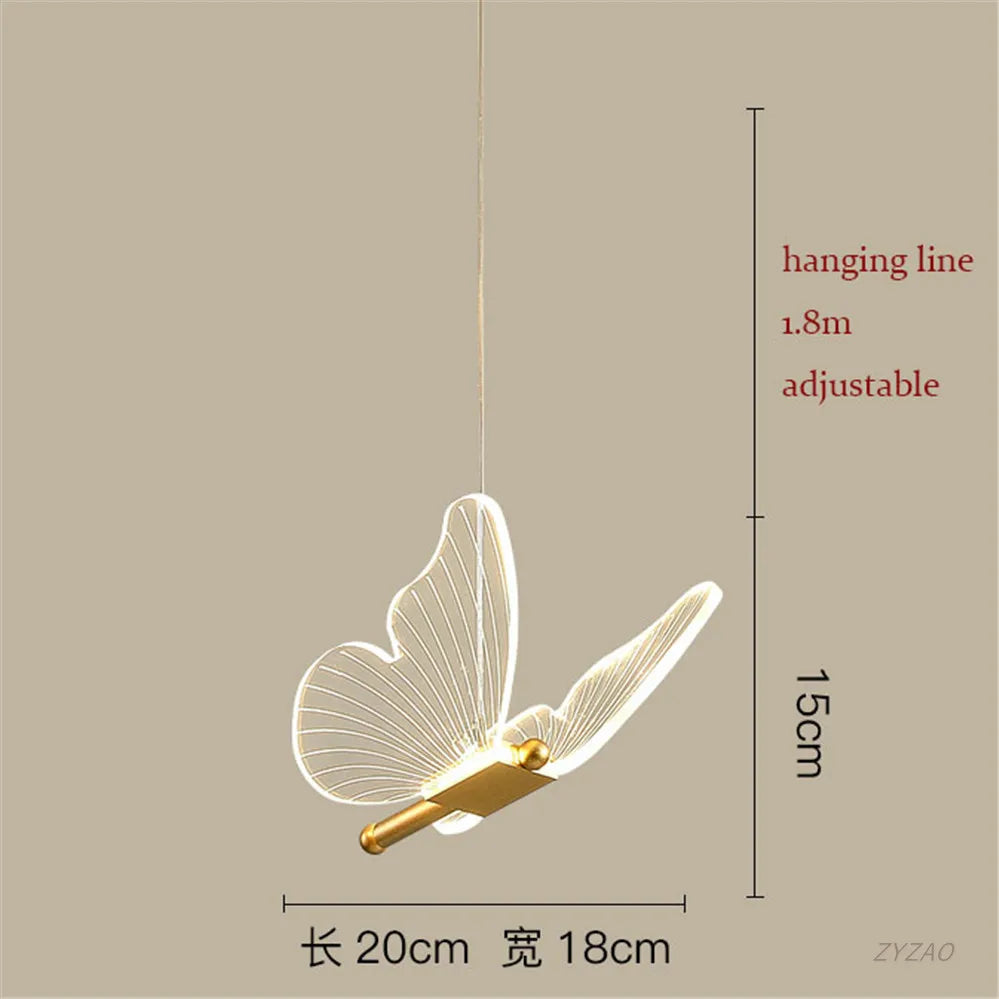 DecorBites™ Acrylic Butterfly LED Pendant Light - Modern Luxury Designer Fixture