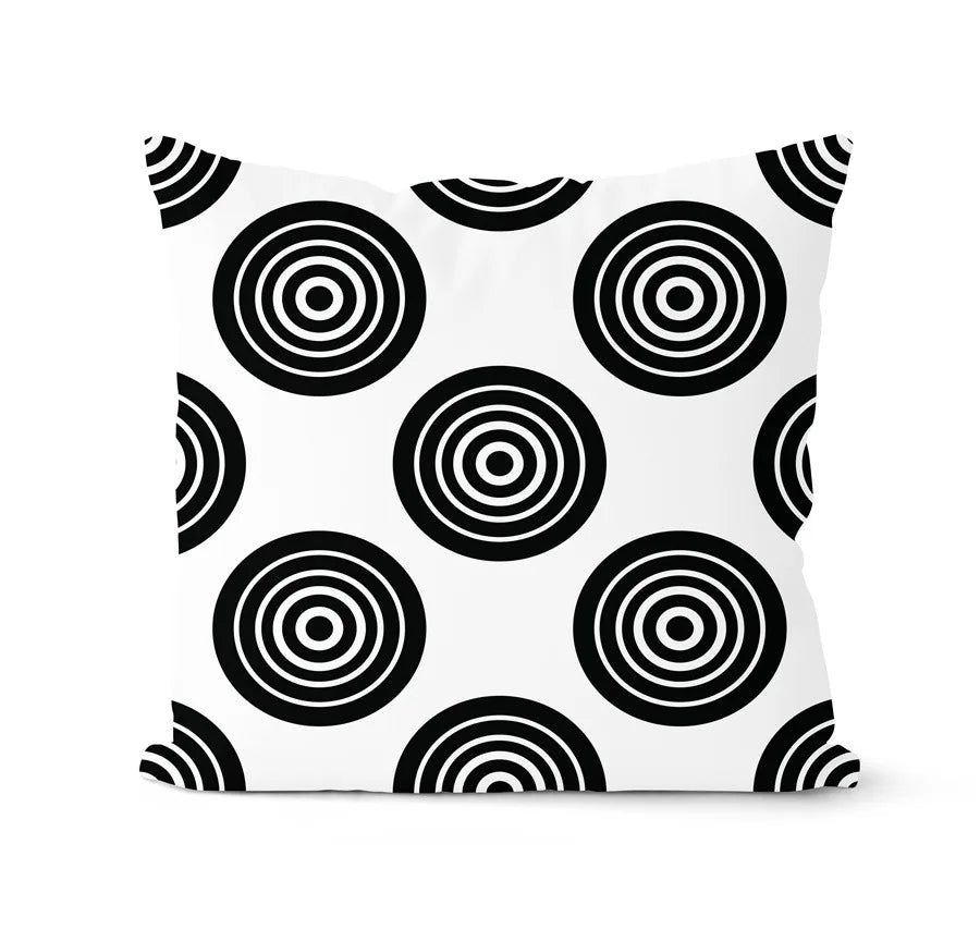 DecorBites™ Geometric Black & White Pillowcase Set – Home Sofa Decoration Cushion