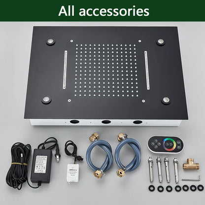 DecorBites™ LED Rainfall Shower Head Ceiling Mount Large Size for Bathroom Shower