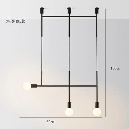 DecorBites™ Black Rose Gold Long Tube Chandelier | Nordic Design for Cafe, Bar & Restaurant
