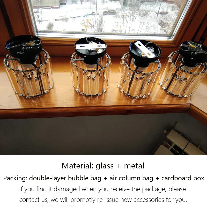 DecorBites™ Crystal Ceiling Lights: Modern Living Room Bedroom Decorative Lamp with E27 Bulb Socket