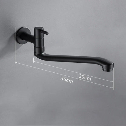 DecorBites™ Black Stainless Steel Swivel Kitchen Faucet 360 Degree Rotation Wall Mounted