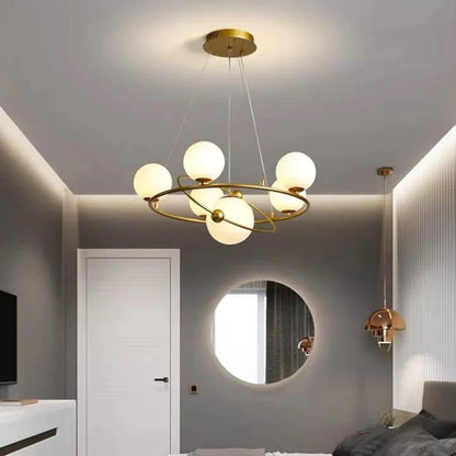 DecorBites™ Gold LED Chandelier Rings for Living Kitchen Bedroom Dining Room