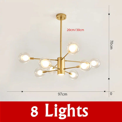 DecorBites™ Glass Ball Chandelier Modern Spotlight Pendant Lamp Lighting