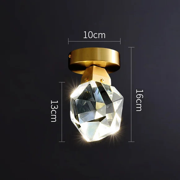 DecorBites™ Crystal Aisle Ceiling Light: Simple & Modern All Copper Lamp