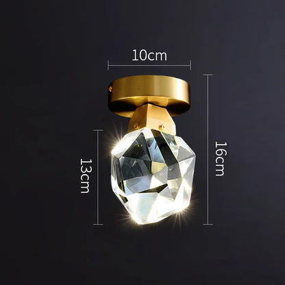 DecorBites™ Crystal Aisle Ceiling Light: Simple & Modern All Copper Lamp