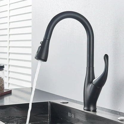 DecorBites™ Black Kitchen Faucet: Single Handle Hot & Cold Mixer with 360 Rotation