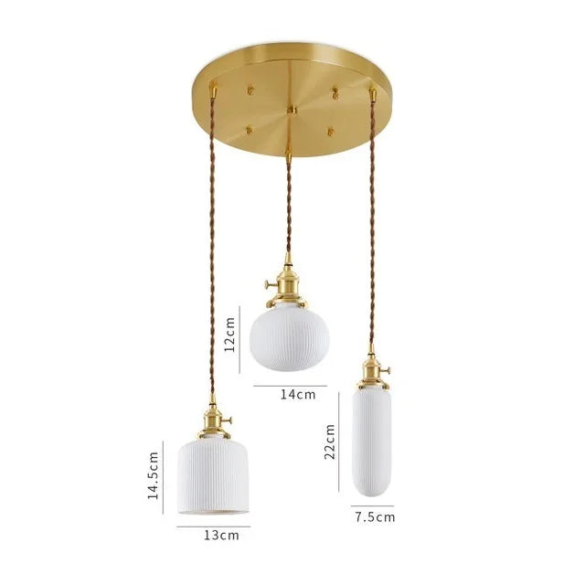 DecorBites™ Ceramic LED Pendant Lights | Copper Modern Hanglamp for Home Indoor Lighting