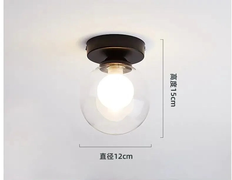DecorBites™ Glass Ball Ceiling Light: Modern Nordic Style, Creative Round Lamp for Home Decor.