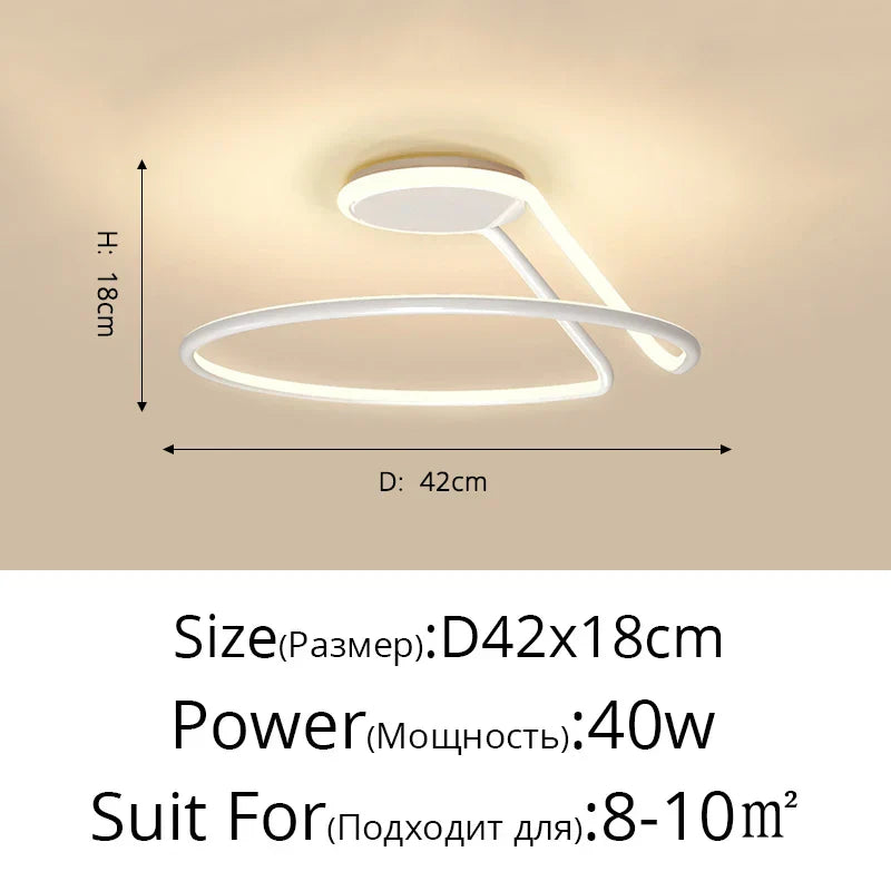 DecorBites™ Aluminum LED Chandelier: Modern Minimalist Bedroom Kitchen Lighting Fixtures