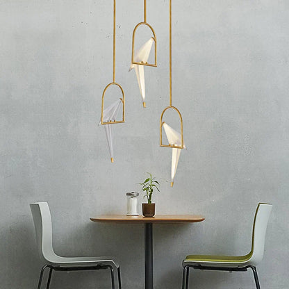 DecorBites™ Love Bird Chandelier Lighting - White Gold Designer Lustre for Dining Room