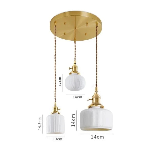 DecorBites™ Ceramic LED Pendant Light: Japanese Style, Nordic Design, Modern Living Room Hanging Lamp