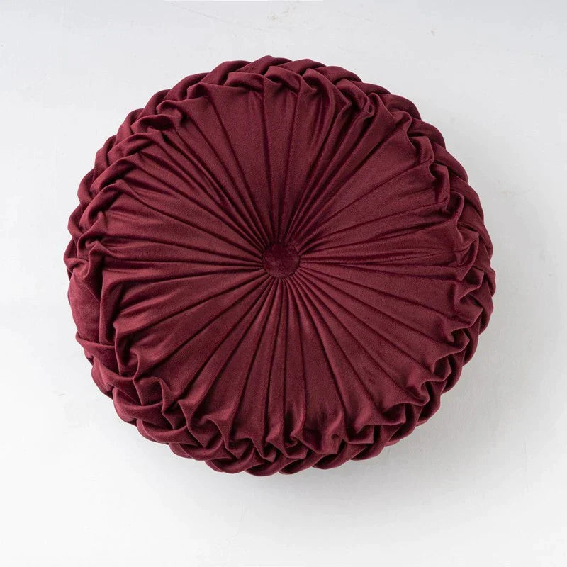 DecorBites™ 3D Pumpkin Vehicle Wheel Round Velvet Throw Pillow for Couch Decor