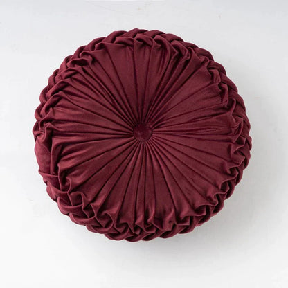 DecorBites™ 3D Pumpkin Vehicle Wheel Round Velvet Throw Pillow for Couch Decor