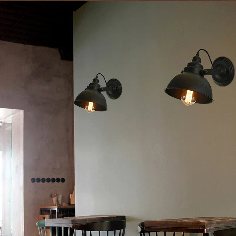 DecorBites™ Industrial Black Wall Sconce E27 Wall Lamp for Indoor Lighting, Adjustable Retro Loft Bedside
