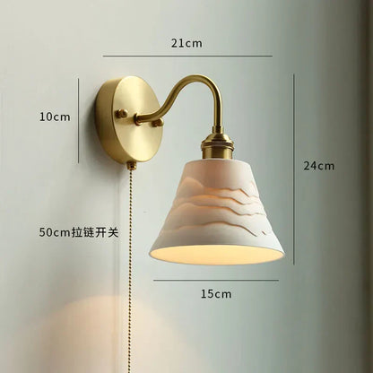 DecorBites™ Copper Wall Sconce Glass Nordic Wall Lamp LED Pull Chain Switch