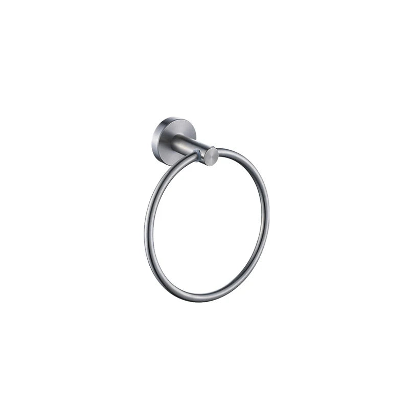 DecorBites™ Black Stainless Steel Bathroom Set: Robe Hook, Towel Rail, Shelf, Tissue Holder