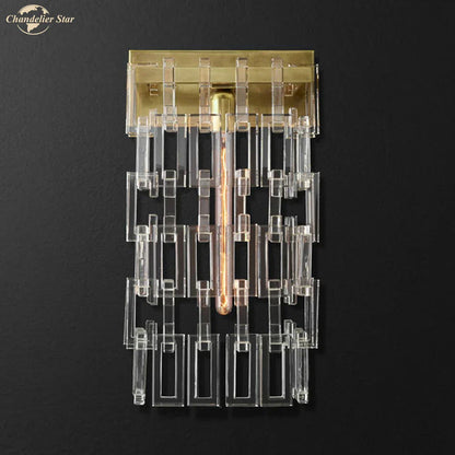 DecorBites™ Crystal Wall Sconce Lamp: Modern Art Deco Square Design for Home Interior