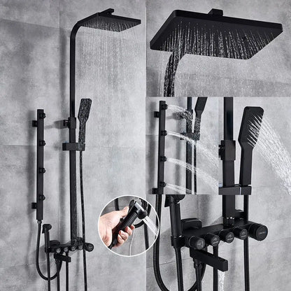 DecorBites™ 5-Function Shower Faucet Set with Rain Shower Head, Hand Shower, and Bathtub Spout