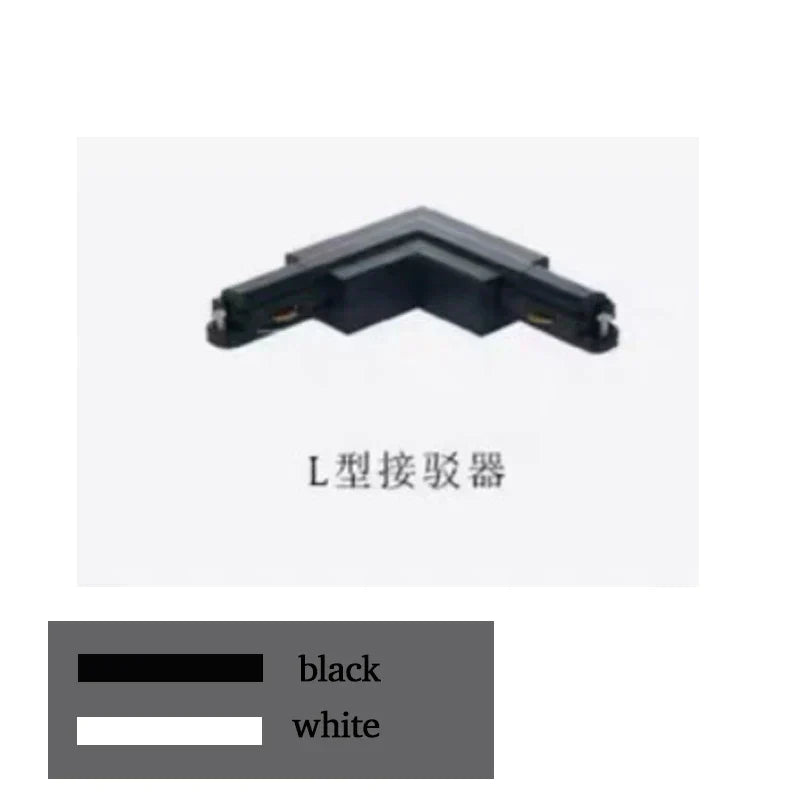 DecorBites™ 1m Black White Aluminum 2-Wire Connector Track Rail Spotlight Fitting