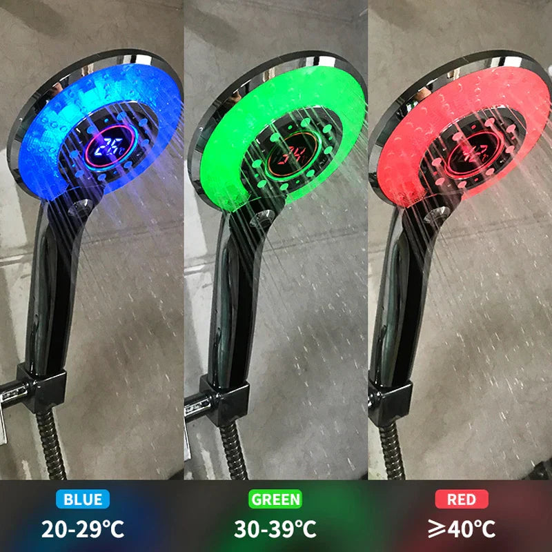 ™ LED Light Shower Head with Digital Temperature Control