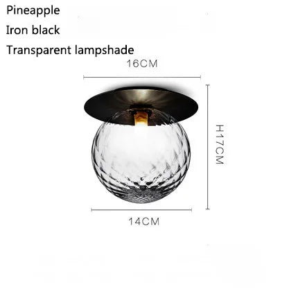 DecorBites™ Glass Ball Ceiling Lamp: Nordic Minimalist Round Hallway Light with Modern Design