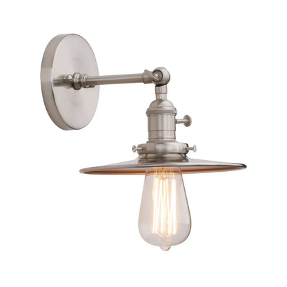 DecorBites™ Antique Finish 1-Light Industrial Wall Sconce with 7.87" Canopy and ON/Off Button