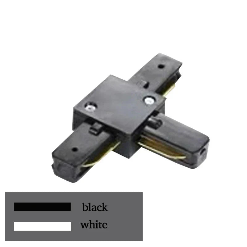 DecorBites™ 1m Black White Aluminum 2-Wire Connector Track Rail Spotlight Fitting