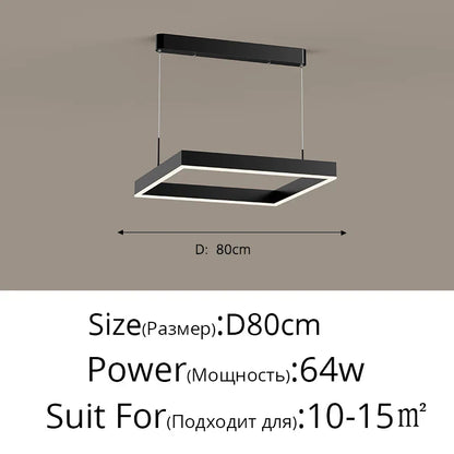 DecorBites™ LED Chandelier: Modern Aluminum Luster Lamps for Bedroom, Hall, Dining, Living Room