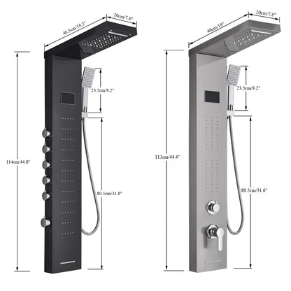 DecorBites™ LED Rainfall Shower Panel Set with Temperature Screen and Hand Sprayer