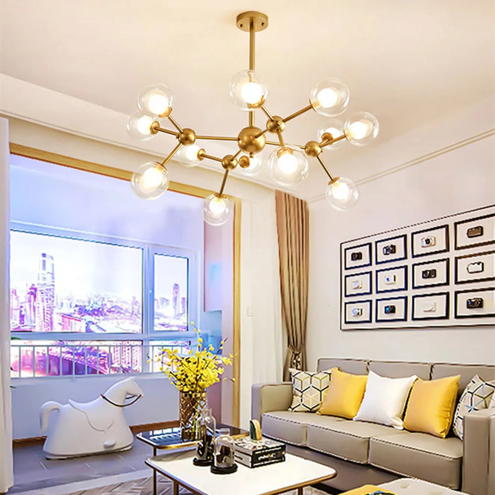 DecorBites™ Black Postmodern Sputnik Chandelier for Dining Room and Home Decor