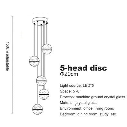 DecorBites™ Crystal Ball Chandelier: Stylish Meteor Shower Lighting for Restaurant, Bar, and Home