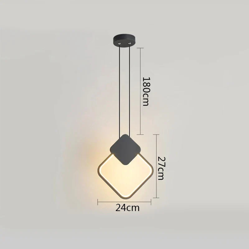 DecorBites™ Black Ring Pendant Lamp Dimmable LED Ceiling Hanging Light