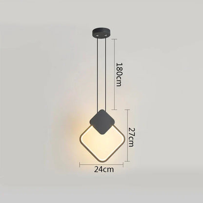 DecorBites™ Black Ring Pendant Lamp Dimmable LED Ceiling Hanging Light