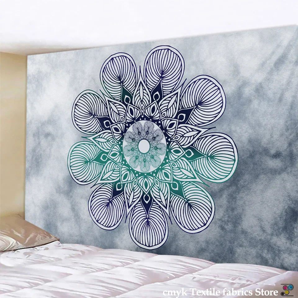 DecorBites™ Boho Sun Moon Mandala Wall Tapestry Psychedelic Hippie Decor