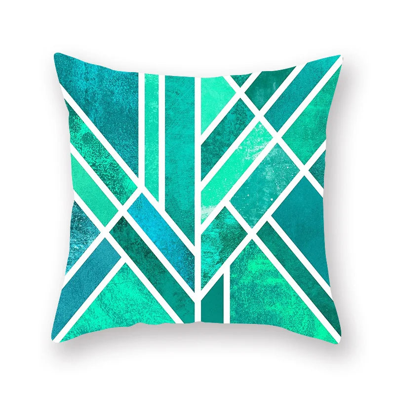 ™ Green Geometric Pillowcase - Nordic Classic Design for Home Decor and Comfort