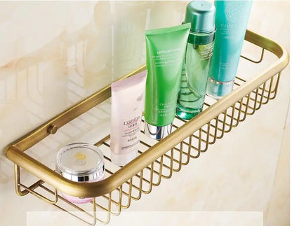 ™ Gold Brass Bathroom Shelf with Soap Holder 30cm/45cm
