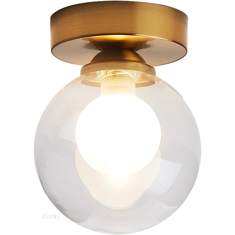 DecorBites™ Glass Ball Ceiling Light: Modern Nordic Style, Creative Round Lamp for Home Decor.
