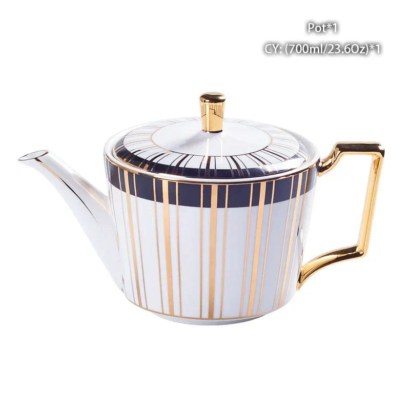 DecorBites™ Bone China Tea Pot: Elegant European Porcelain Coffee Pot for Tea Lovers.