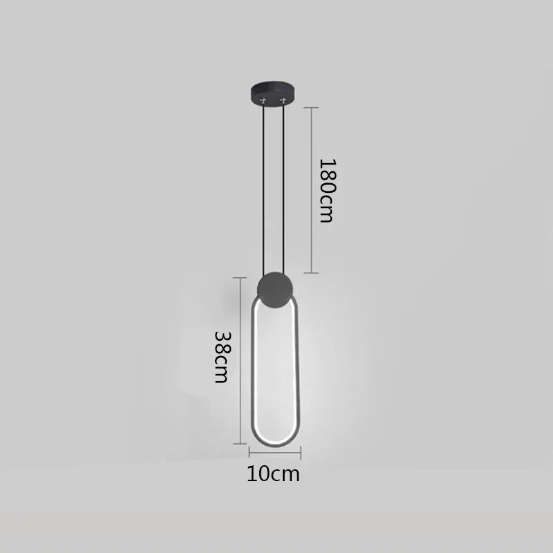 DecorBites™ Black Ring Pendant Lamp Dimmable LED Ceiling Hanging Light