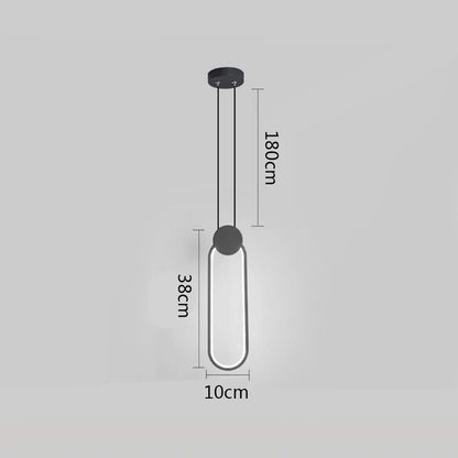 DecorBites™ Black Ring Pendant Lamp Dimmable LED Ceiling Hanging Light