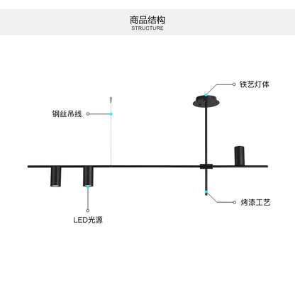 DecorBites™ Black Minimalist Dining Room Chandelier: Modern Nordic Long Lights for Stylish Lighting