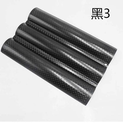 DecorBites™ Wave Bread Pan for Baking French Baguettes - 4 Groove Non-Stick Cake Tray