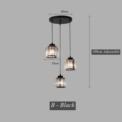 DecorBites™ Crystal LED Pendant Chandelier for Dining Living Room Decor